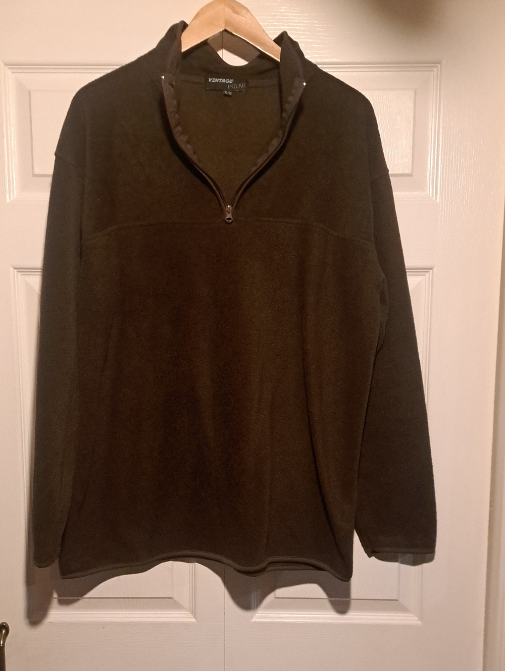 Vintage Chocolate brown Half-Zip Mens Winter Sweater Soft Warm Casual Baggy Fit